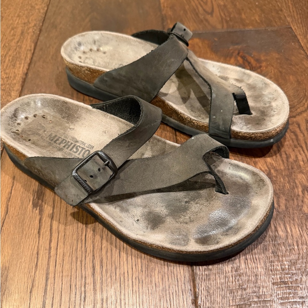 Mephisto Brown Leather Sandals, size 38